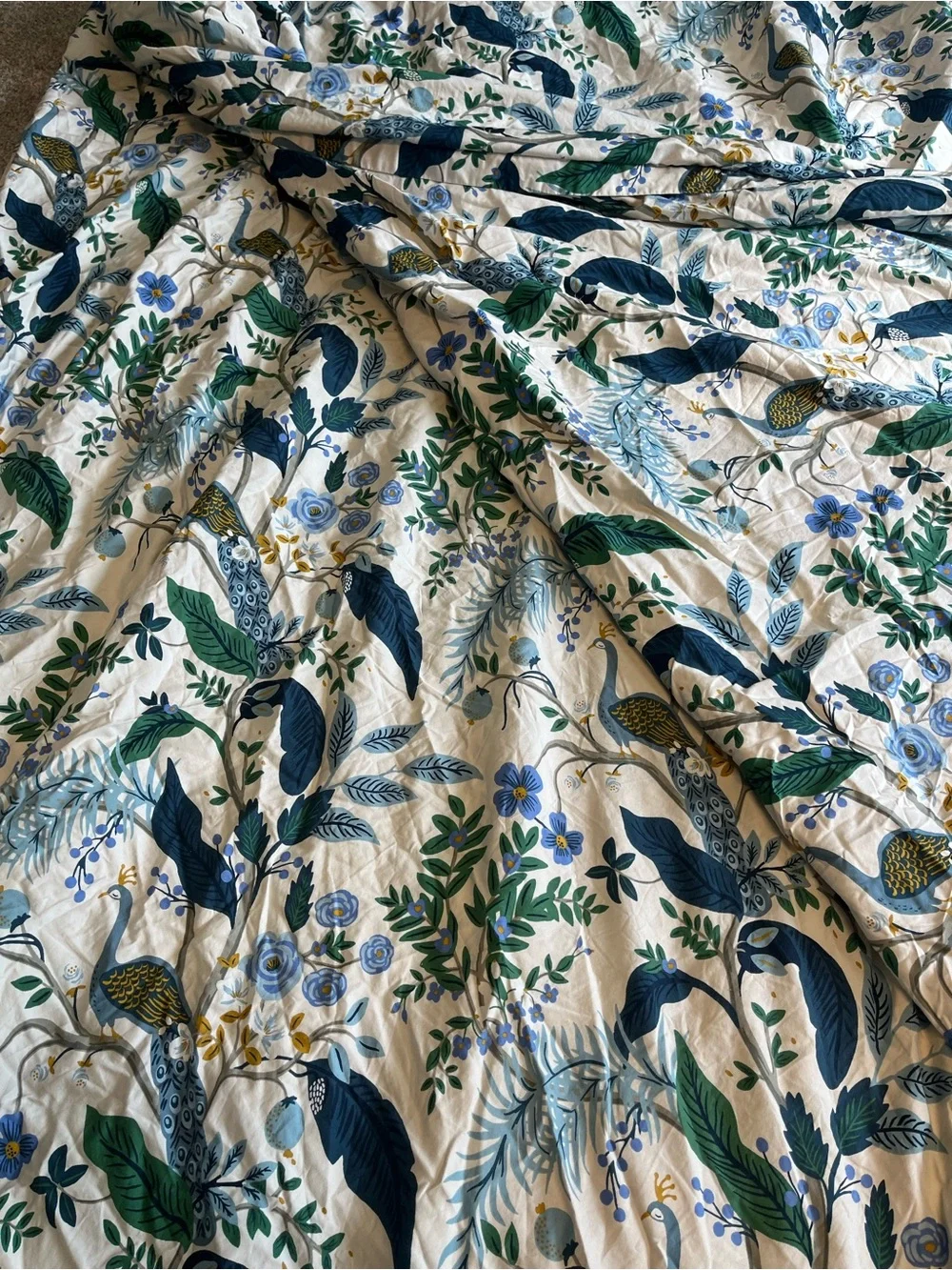 Rifle Paper Co. x The Company Store Peacock King Duvet Cover – Like New